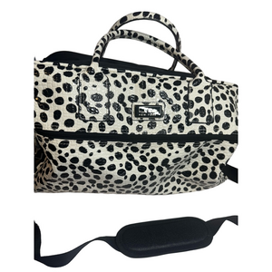 Nicole Miller Like New Duffel Bag Travel Weekender Bag Polka Dot/Animal Print